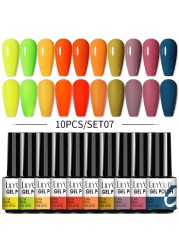 LILYCUTE 10/20/8/2pcs Gel Nail Polish Set Semi Permanent Glitter Hybrid Varnish Base Top Coat Soak Off UV LED Nails Gel