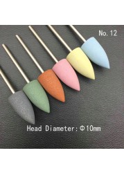 6pcs/set Rubber Silicon Nail Drill Grinding Cutter for Manicure Flexible Bit Polisher Machine Electric Nail File Art Tools