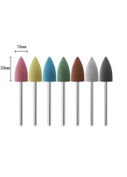 6pcs/set Rubber Silicon Nail Drill Grinding Cutter for Manicure Flexible Bit Polisher Machine Electric Nail File Art Tools