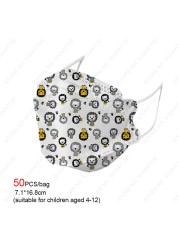 2022 New 10-100pcs Ffp2 Children Kn95 Mask 4-layer Non-woven Fabric Protection Dust-proof Respirator Suitable for 4-12 Years