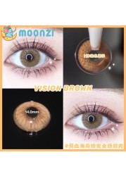 MOONZI Wine Gray Color Contact Lenses Mini Colored Eye Contact Lenses Cosplay Yearly 2pcs/pair Degree Myopia Prescription