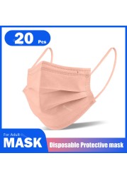 Adult Disposable Colorful Mouth Mask 3 Layers Protective Face Masks mascarillas quiurgicas mascarillas desechables