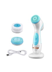 CkeyiN 3 in 1 Electric Facial Cleaning Brush Silicone Rotating Face Brush Deep Cleaning Exfoliating Skin Exfoliating Cleanser 50