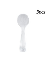 3Pcs Soft Plastic Nail Brush Dust Removal Make Up Washing Brushes Nail Art Dust Powder Round Head Clean Brush With Pedicure Cover