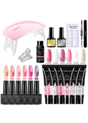 Nail Set With Nail Lamp Nail Dryer Manicure Drill Machine Manicure Set Kit Polygels Nail Gel Polish Set Soak Off Nail Art Tools Kits