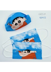 10-150pcs Adult/Children Disposable Masks Cartoon Character Coloring Shin Chan Protective 3 Layers Breathable Mask For Child Parents