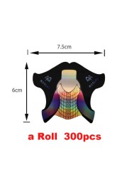 500/300 قطعة/المجموعة وصلات لإطالة الأظافر شكل الاكريليك الفرنسية نصائح قالب UV هلام البولندية مسمار الفن دليل Stencil ملصقا أدوات مانيكير