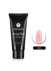 MSHARE Poly Nails Acrylic Gel 60ml 60g Builder UV Led Acrylic Gel Nails Acrylic Extensions Pink White Clear Acrylic Gel Cover