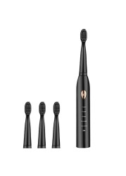 Modes Acoustic Vibration All-round Adult Timer Brush 5 Waterproof USB Charger Rechargeable Tooth Brushes Replacement Heads Set