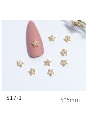 Net Red New Nail Art Jewelry Zircon Star Moon Love Pearl Rabbit Butterfly Chain Nail Decoration Nail Accessories