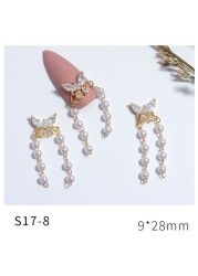 Net Red New Nail Art Jewelry Zircon Star Moon Love Pearl Rabbit Butterfly Chain Nail Decoration Nail Accessories