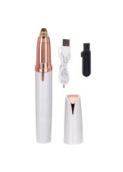 Women Electric Eyebrow Trimmer Usb Rechargeable Eye Brow Epilator Mini Lipstick Shaper Shaver Painless Shaving Face Hair Remover