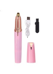 Women Electric Eyebrow Trimmer Usb Rechargeable Eye Brow Epilator Mini Lipstick Shaper Shaver Painless Shaving Face Hair Remover