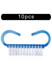 10/50/100pcs New Acrylic Nail Cleaning Brush Dust Removal Brush Nail Pedicure Plastic Gel Manicure Brushes Handle Scrubbing Tool