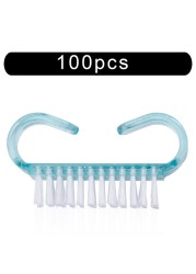 10/50/100pcs New Acrylic Nail Cleaning Brush Dust Removal Brush Nail Pedicure Plastic Gel Manicure Brushes Handle Scrubbing Tool