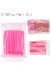 Disposable Eyelash Brushes Set, 200 Pieces, Cotton Buds, Straightener, Eyelash Extension Accessories