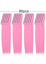 20/40/80pcs Eyebrow Trimmer Safe Blade Shaver Portable Face Eye Hair Removal Cutters Safety Woman Makeup Tool