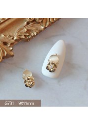 4pcs/lot Love Rose Butterfly Pendant 3D Alloy Nail Art Zircon Pearl Metal Manicure Nails Accessories DIY Nail Decorations Charms