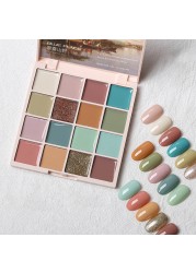 16 Colors Summer Pudding Gel Nail Polish Palette Japanese Solid Cream Gel Polish Mud Transparent Gel Semi Permanent Nail Gel