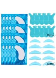 40/70pcs Y Shape Brush Silicone Eyelashes Curler Reusable Lash Lifting Perm Pad Hydrogel Patches Under Eye Eyelash Extension Kit