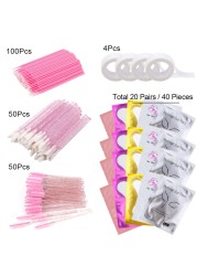 Eyelash Extension Kit Practice Eye Patches Pad Adhesive Eyelash Brushes Spoolie Mascara Applicator Grafting Eyelash Tools