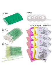 Eyelash Extension Kit Practice Eye Patches Pad Adhesive Eyelash Brushes Spoolie Mascara Applicator Grafting Eyelash Tools