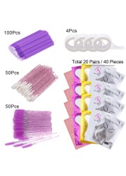 Eyelash Extension Kit Practice Eye Patches Pad Adhesive Eyelash Brushes Spoolie Mascara Applicator Grafting Eyelash Tools