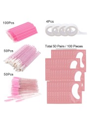 Eyelash Extension Kit Practice Eye Patches Pad Adhesive Eyelash Brushes Spoolie Mascara Applicator Grafting Eyelash Tools