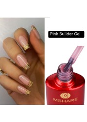 MSHARE Nude Builder Nail Extension Gel Milky Pink Cream Color Liquid In Bottle Quick Build Clear Led UV Gel 10M