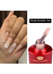 MSHARE Nude Builder Nail Extension Gel Milky Pink Cream Color Liquid In Bottle Quick Build Clear Led UV Gel 10M