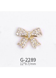 Nail Art Jewelry Net Red Nail Art Real Gold Zircon Bow Jewelry Micro-inlaid Nail Diamond Decoration G-2287 Nail Art Decorations