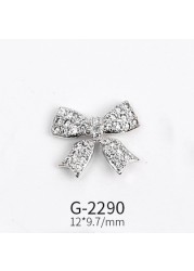 Nail Art Jewelry Net Red Nail Art Real Gold Zircon Bow Jewelry Micro-inlaid Nail Diamond Decoration G-2287 Nail Art Decorations