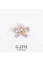 Nail Art Jewelry Net Red Nail Art Real Gold Zircon Bow Jewelry Micro-inlaid Nail Diamond Decoration G-2287 Nail Art Decorations