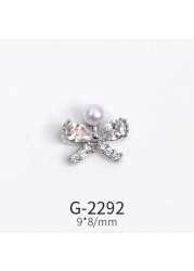 Nail Art Jewelry Net Red Nail Art Real Gold Zircon Bow Jewelry Micro-inlaid Nail Diamond Decoration G-2287 Nail Art Decorations