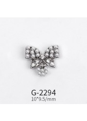 Nail Art Jewelry Net Red Nail Art Real Gold Zircon Bow Jewelry Micro-inlaid Nail Diamond Decoration G-2287 Nail Art Decorations