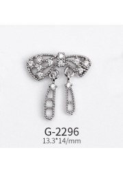 Nail Art Jewelry Net Red Nail Art Real Gold Zircon Bow Jewelry Micro-inlaid Nail Diamond Decoration G-2287 Nail Art Decorations