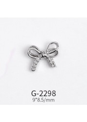 Nail Art Jewelry Net Red Nail Art Real Gold Zircon Bow Jewelry Micro-inlaid Nail Diamond Decoration G-2287 Nail Art Decorations