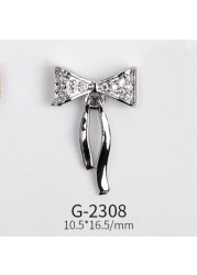 Nail Art Jewelry Net Red Nail Art Real Gold Zircon Bow Jewelry Micro-inlaid Nail Diamond Decoration G-2287 Nail Art Decorations