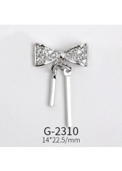 Nail Art Jewelry Net Red Nail Art Real Gold Zircon Bow Jewelry Micro-inlaid Nail Diamond Decoration G-2287 Nail Art Decorations