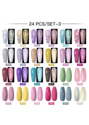 Mtssii 24/25/40/60pcs Gel Nail Polish Set Color Gel Semi Permanent UV Led Varnish Nail Art Design Soak Off Gel Set Nail Gel Set