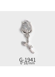 New Zircon Jewelry Bow God Horse Rose Angel Wing Face Pendant Nails Accessories  Christmas Nail Art