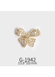 New Zircon Jewelry Bow God Horse Rose Angel Wing Face Pendant Nails Accessories  Christmas Nail Art