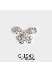 New Zircon Jewelry Bow God Horse Rose Angel Wing Face Pendant Nails Accessories  Christmas Nail Art