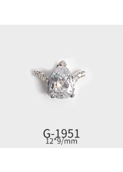 New Zircon Jewelry Bow God Horse Rose Angel Wing Face Pendant Nails Accessories  Christmas Nail Art