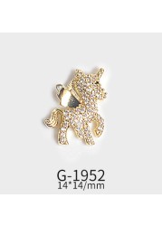 New Zircon Jewelry Bow God Horse Rose Angel Wing Face Pendant Nails Accessories  Christmas Nail Art