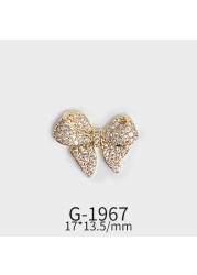 New Zircon Jewelry Bow God Horse Rose Angel Wing Face Pendant Nails Accessories  Christmas Nail Art