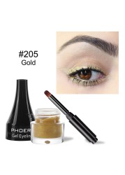 PHOERA 10 Colors Matte Eyeliner Gel Eyeshadow Dual Use With Brush Set Waterproof Long Lasting Beauty Comestics TSLM1