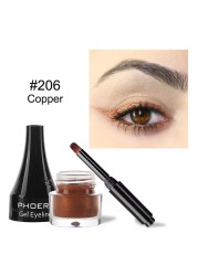 PHOERA 10 Colors Matte Eyeliner Gel Eyeshadow Dual Use With Brush Set Waterproof Long Lasting Beauty Comestics TSLM1