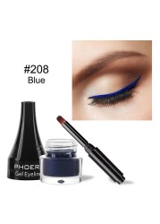 PHOERA 10 Colors Matte Eyeliner Gel Eyeshadow Dual Use With Brush Set Waterproof Long Lasting Beauty Comestics TSLM1