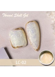 LILYCUTE Thread Shell Nail Gel Polish 7ml Pearl Shell Semi Permanent UV Gel Base Top Coat Popular in Autumn and Winter